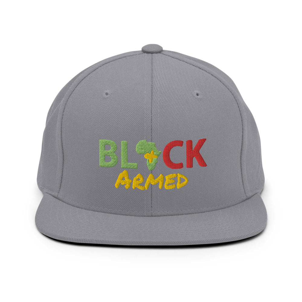 Black & Armed Snapback Hat