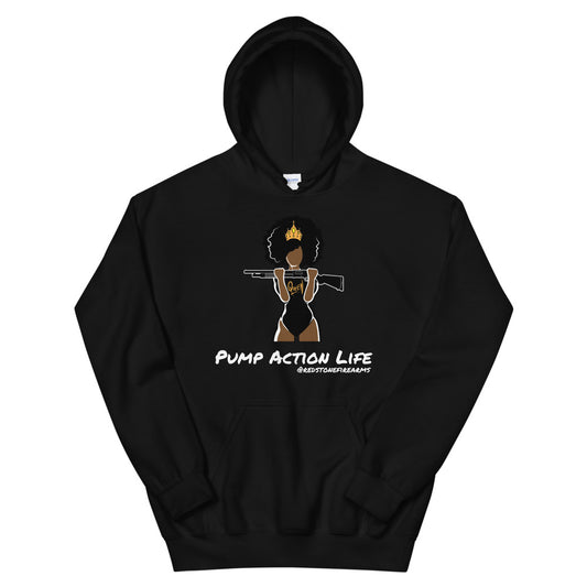 Pump Action Queen Unisex Hoodie, Sistas Who Shoot Range Day Hoodie