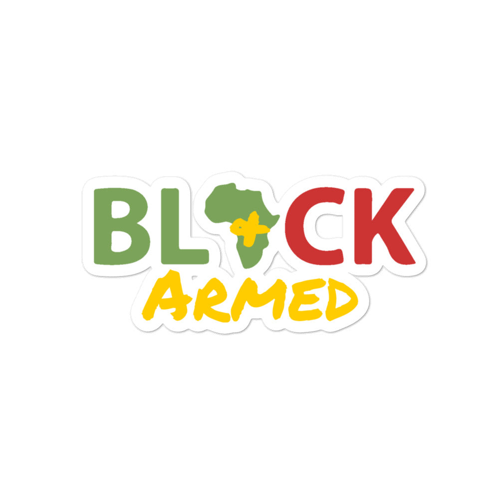 Black & Armed Sticker, Pro 2A Vinyl Sticker