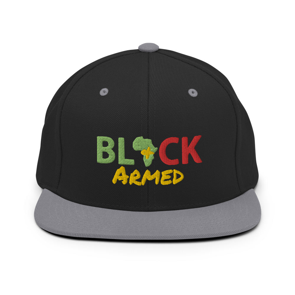 Black & Armed Snapback Hat