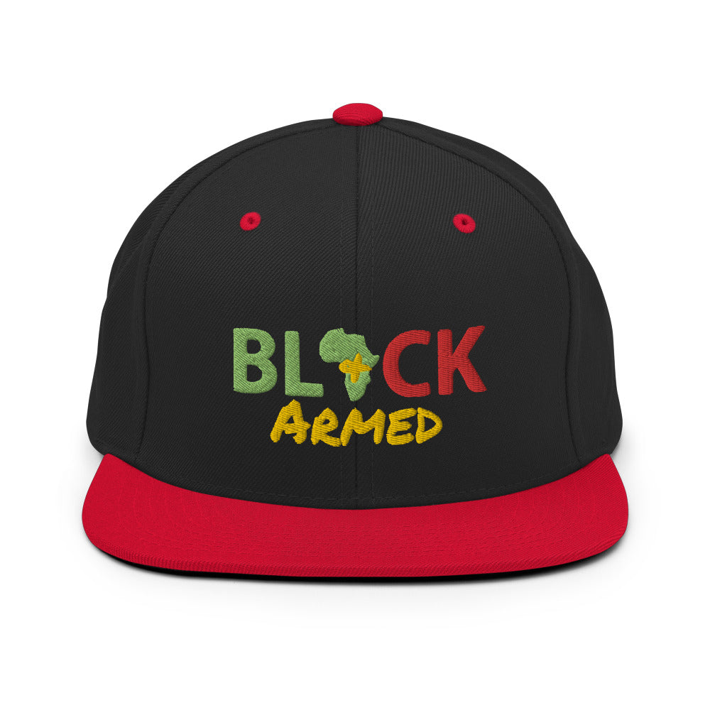 Black & Armed Snapback Hat